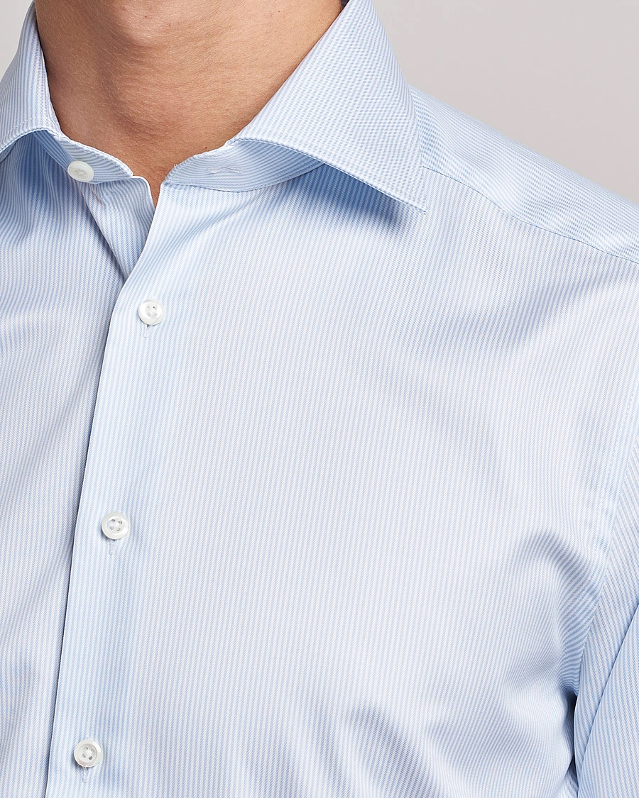 Men | Shirts | Stenströms | Slimline X-Long Sleeve Shirt White/Blue
