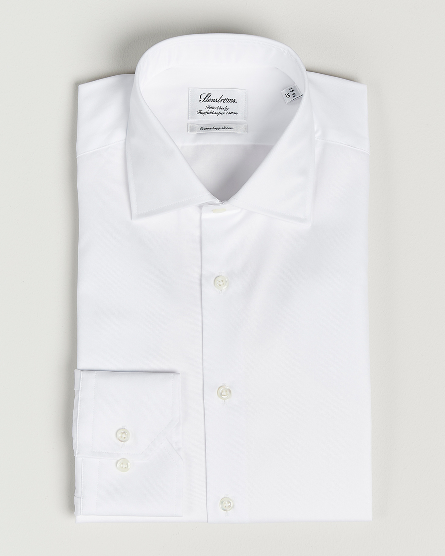 Men | Shirts | Stenströms | Fitted Body X-Long Sleeve Shirt White