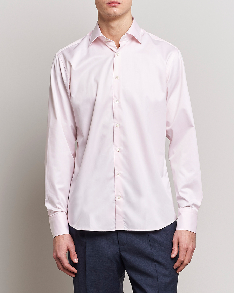 Men | Business Shirts | Stenströms | Fitted Body Cut Away Shirt Pink