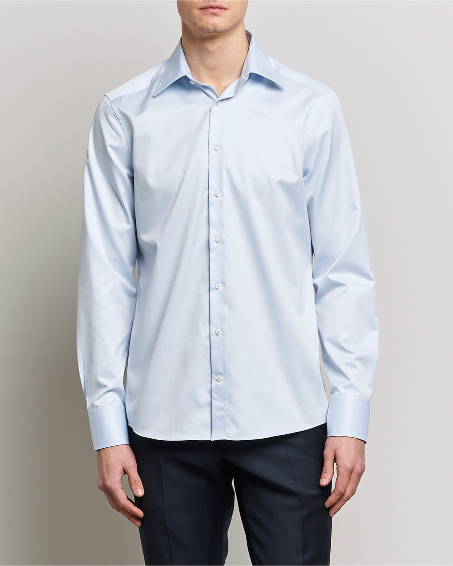 Men |  | Stenströms | Slimline Kent Collar Shirt Light Blue