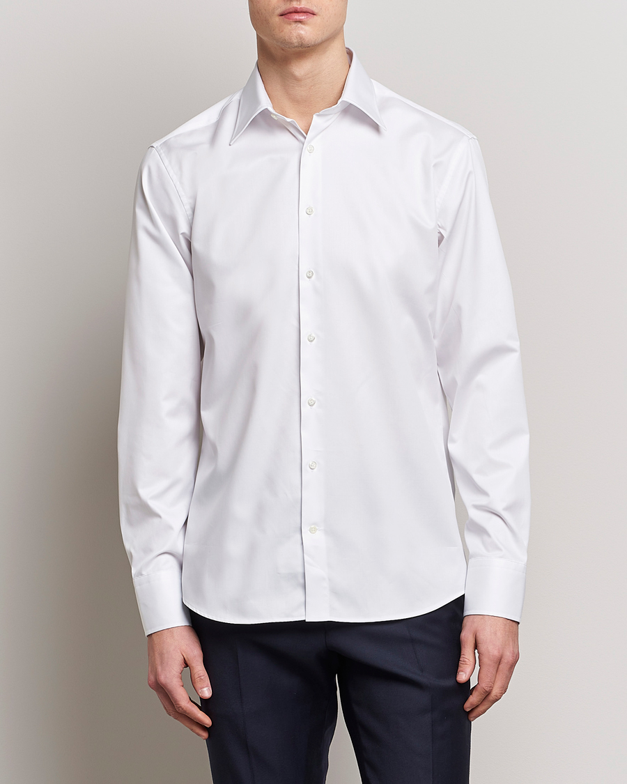 Men |  | Stenströms | Fitted Body Kent Collar Shirt White
