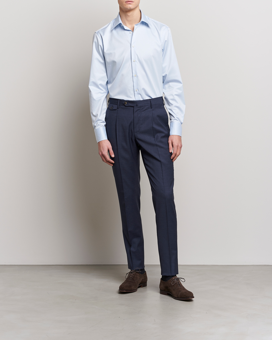 Men | Business & Beyond | Stenströms | Fitted Body Kent Collar Shirt Light Blue