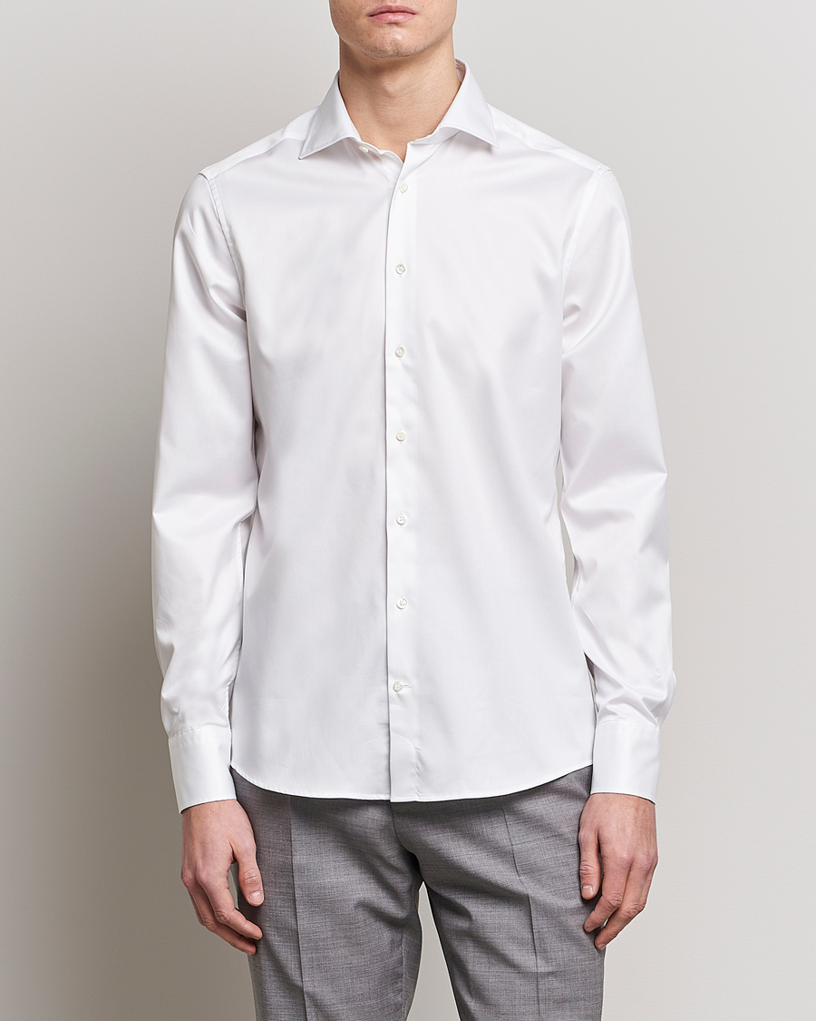 Men |  | Stenströms | Fitted Body Twofold Stretch Shirt White