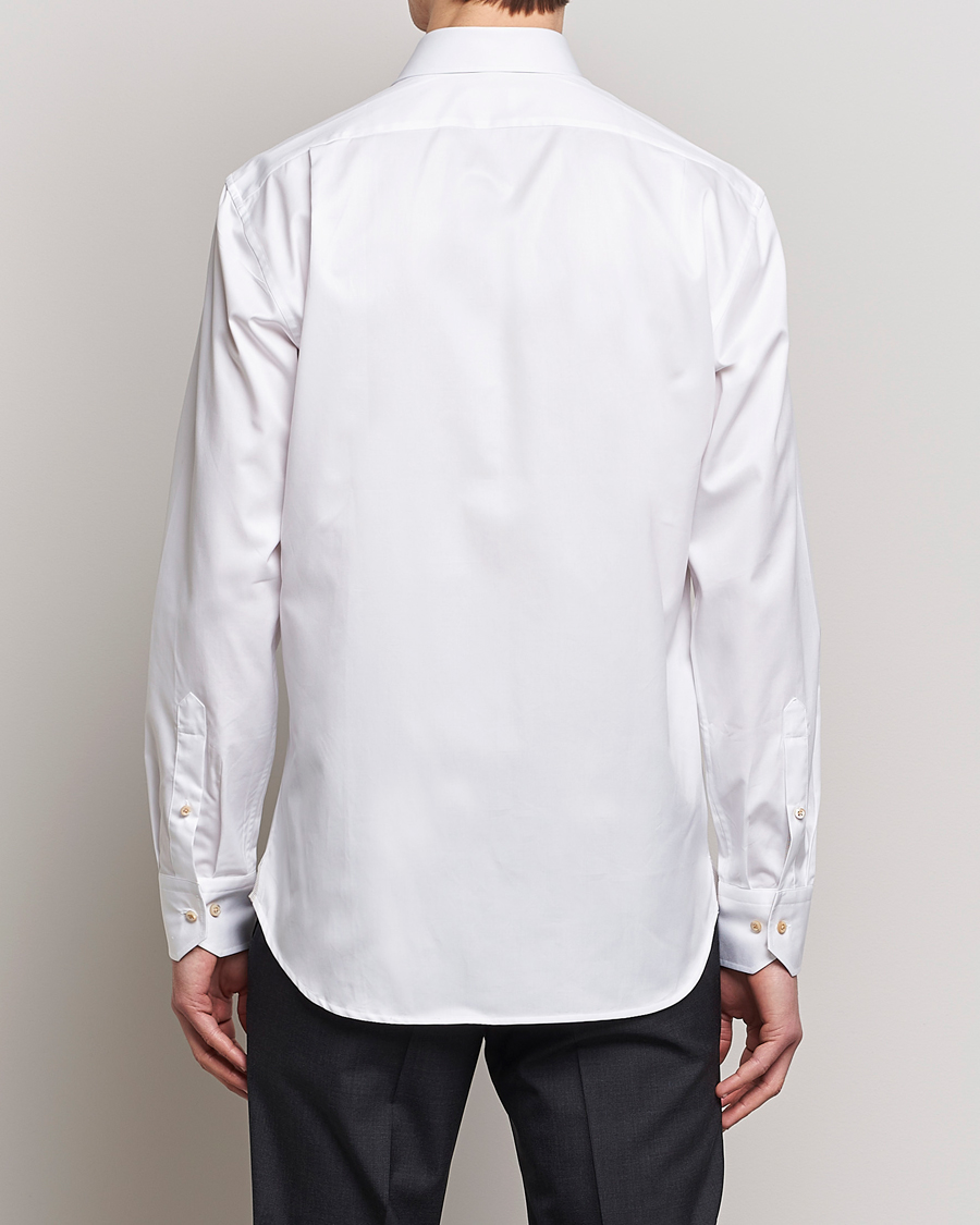 Men | Shirts | Stenströms | Slimline Contrast Cotton Shirt White