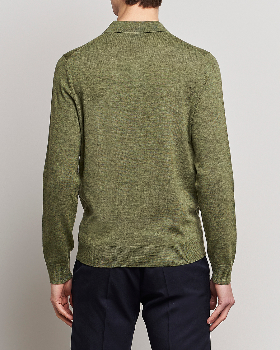 Men | Sweaters & Knitwear | Morris | Merino Knitted Polo Olive