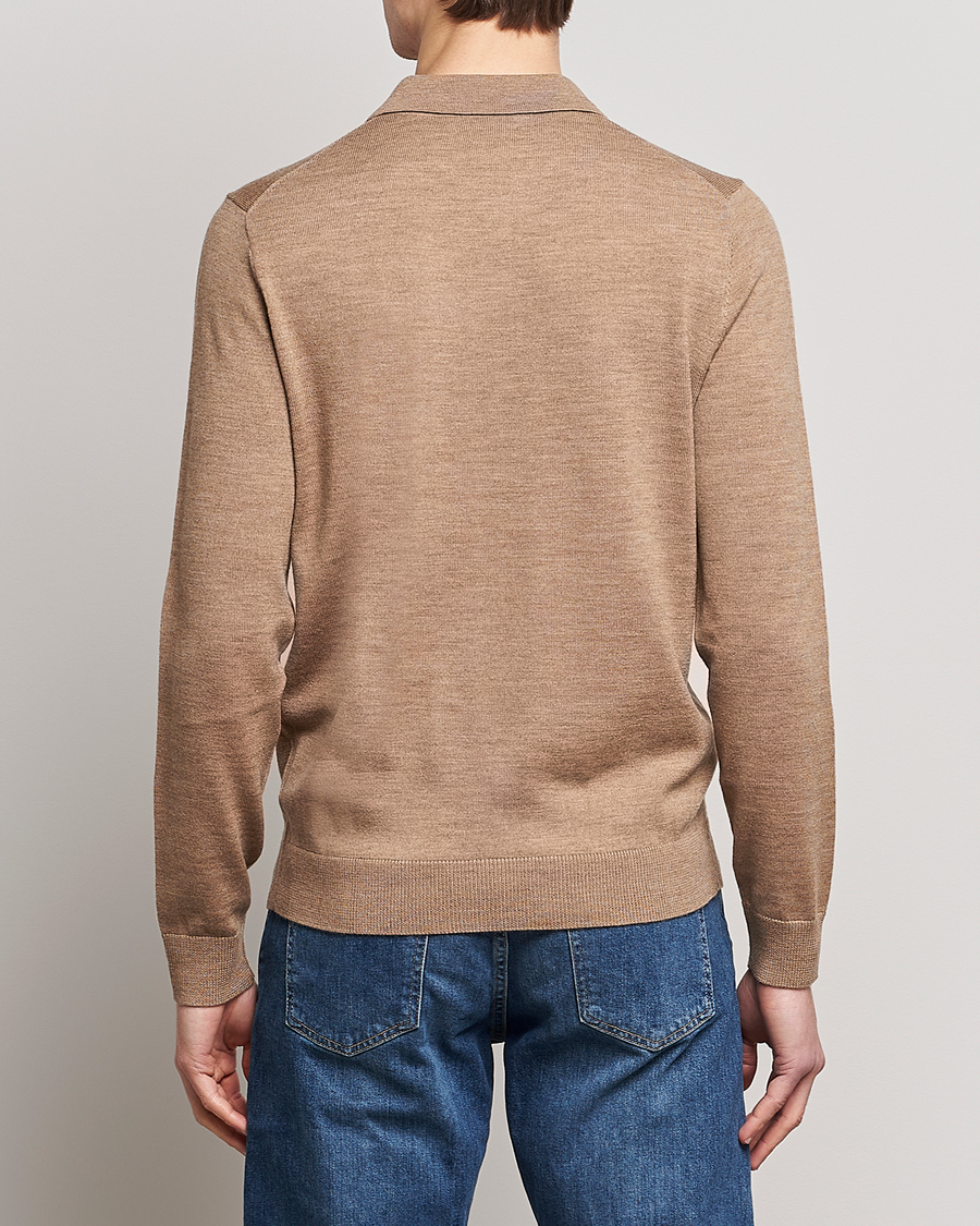 Men | Sweaters & Knitwear | Morris | Merino Knitted Polo Khaki