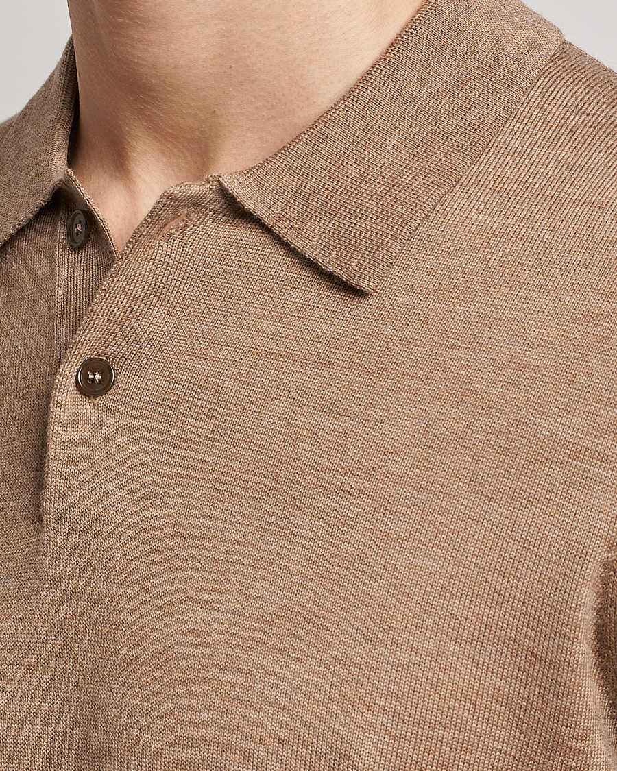 Men | Sweaters & Knitwear | Morris | Merino Knitted Polo Khaki