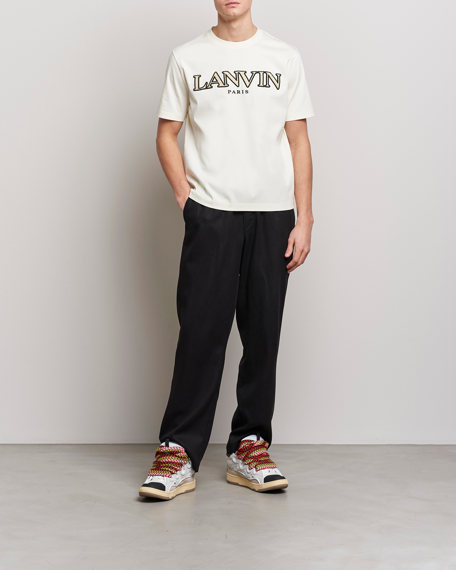 Men | T-Shirts | Lanvin | Curb Embroidered Logo T-Shirt Milk