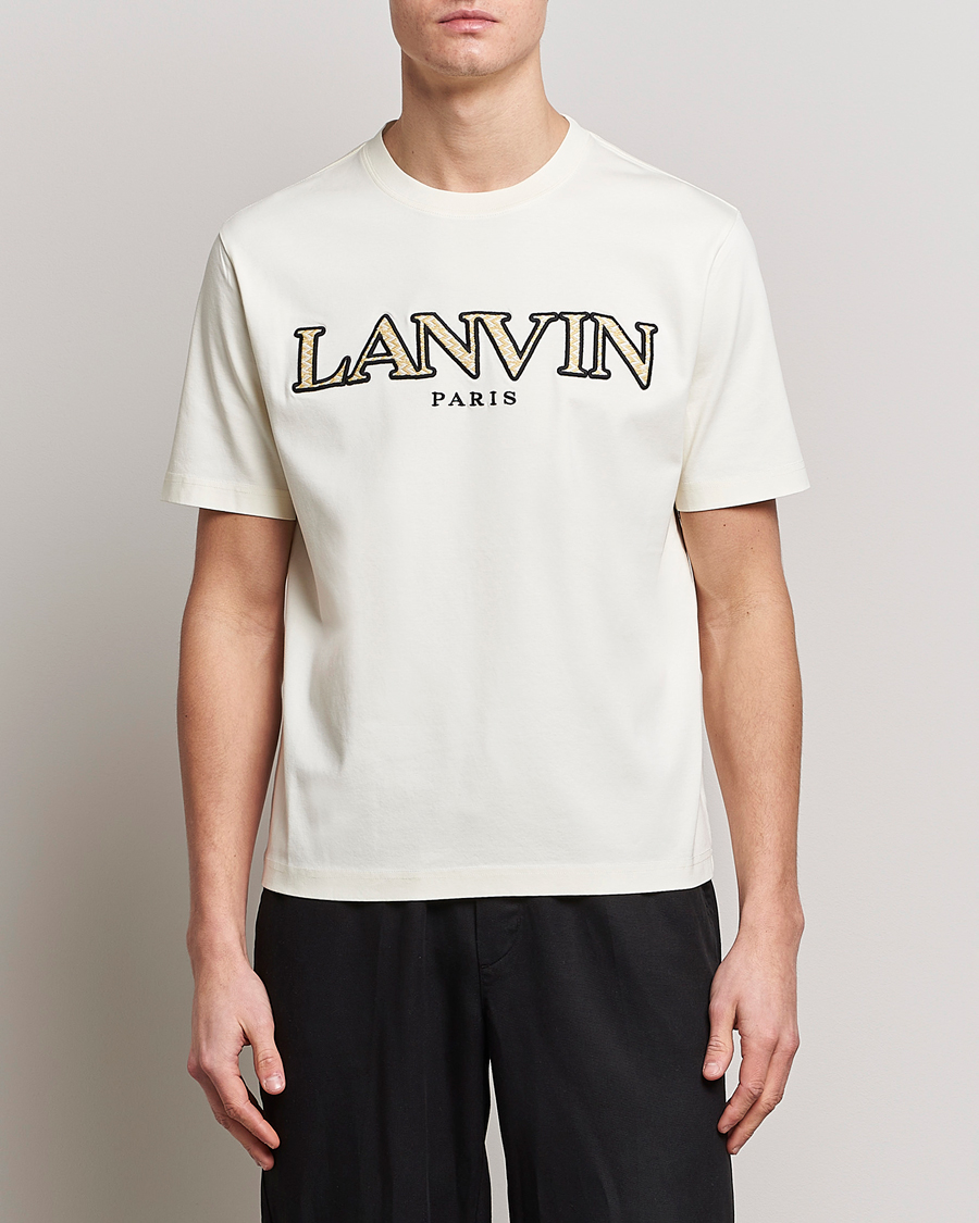 Men |  | Lanvin | Curb Embroidered Logo T-Shirt Milk