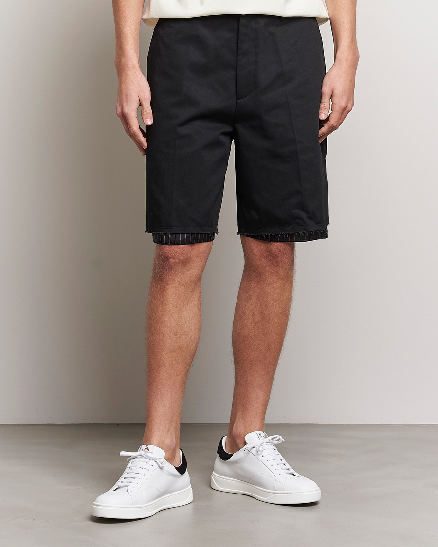 Men | Shorts | Lanvin | Raw Edge Tailored Shorts Black