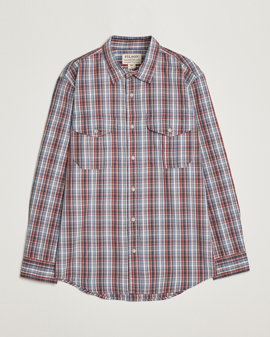 Men | Shirts | Filson | Washed Feather Cloth Shirt Navy/Iron/Ivory