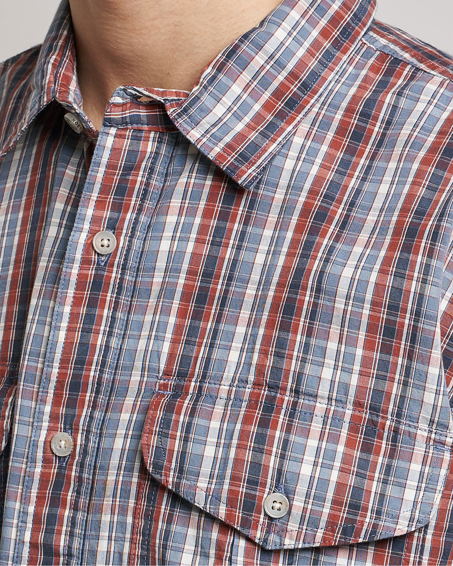 Men | Shirts | Filson | Washed Feather Cloth Shirt Navy/Iron/Ivory