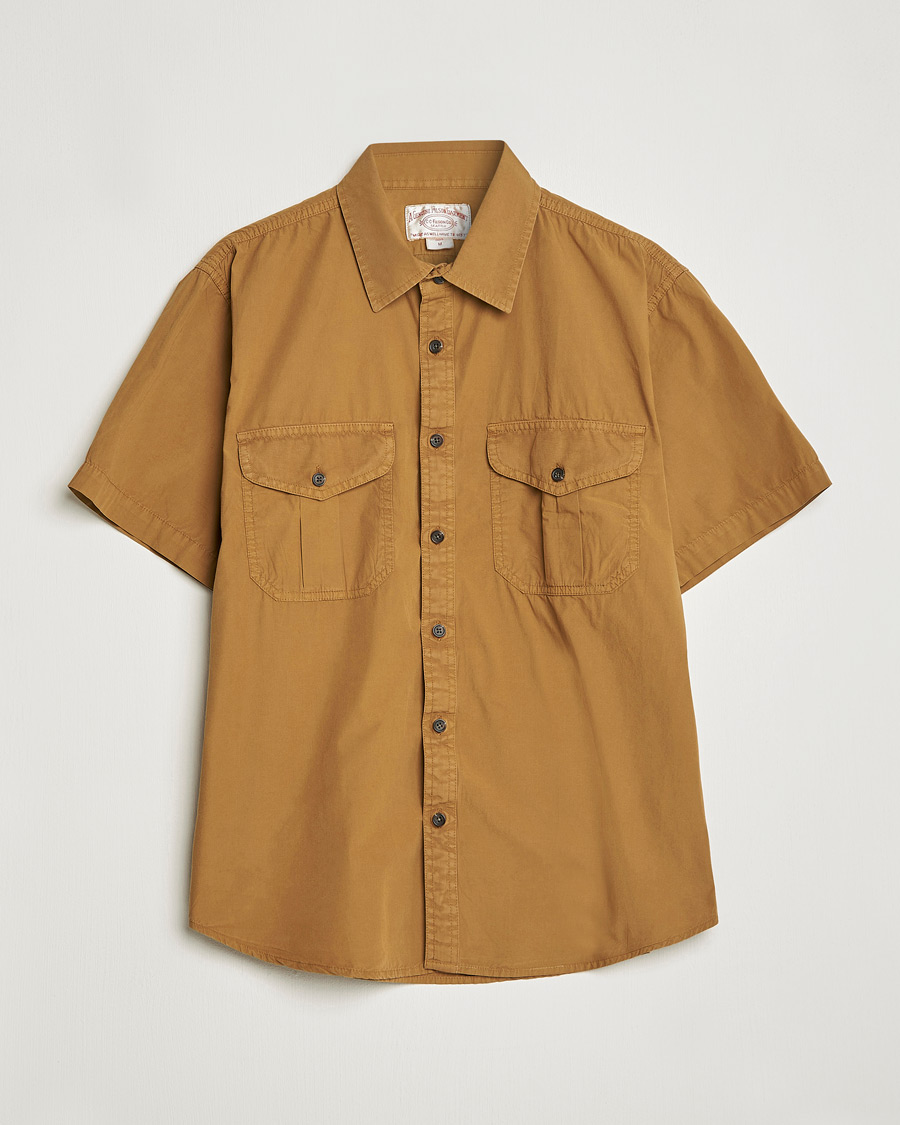 Men | Shirts | Filson | Washed Feather Cloth Short Sleeve Shirt Gold Ochre