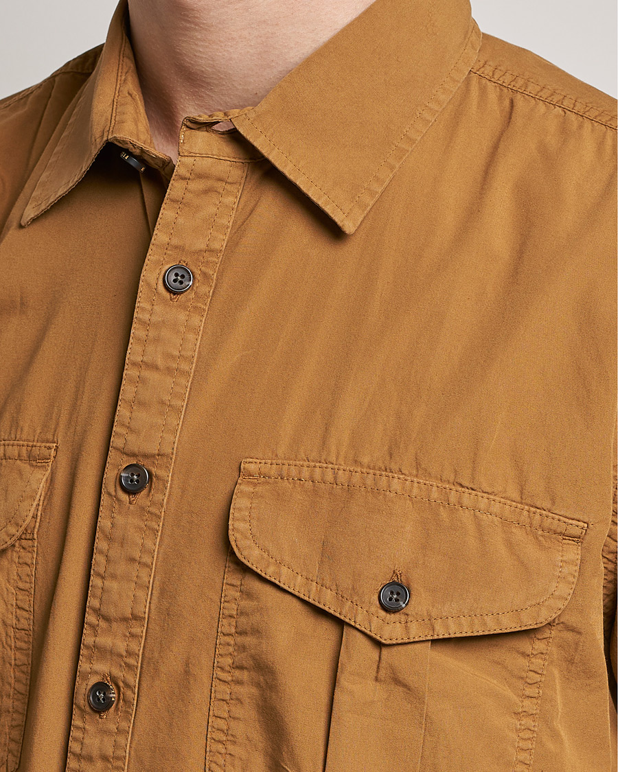 Men | Shirts | Filson | Washed Feather Cloth Short Sleeve Shirt Gold Ochre