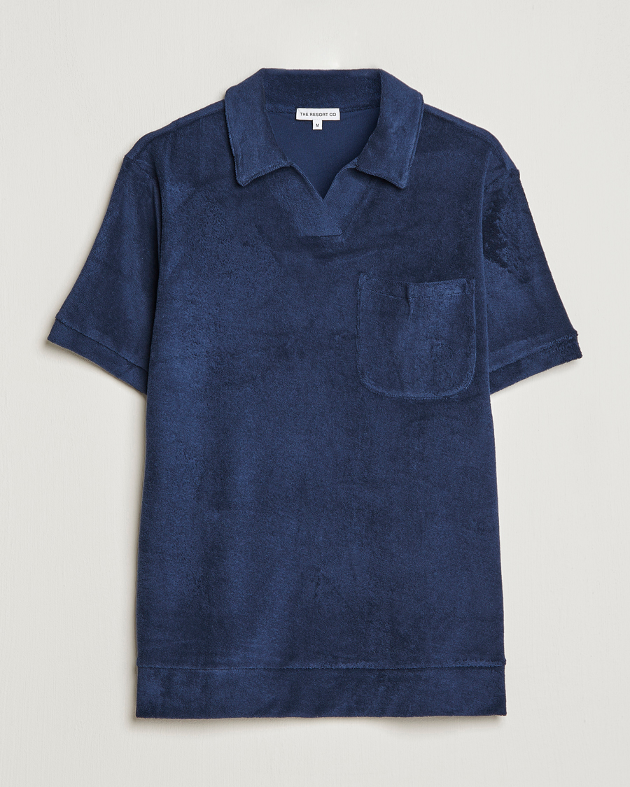 Men | Polo Shirts | The Resort Co | Terry Polo Shirt Navy