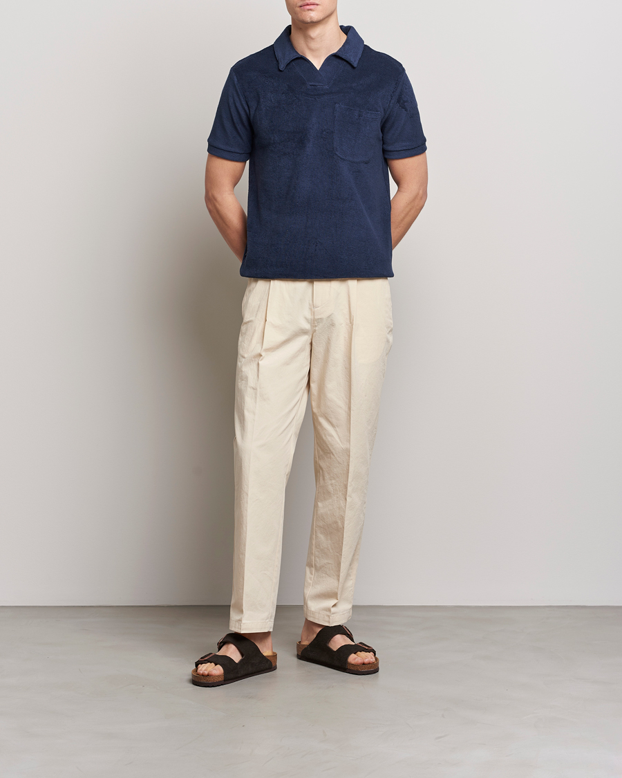Men | Polo Shirts | The Resort Co | Terry Polo Shirt Navy