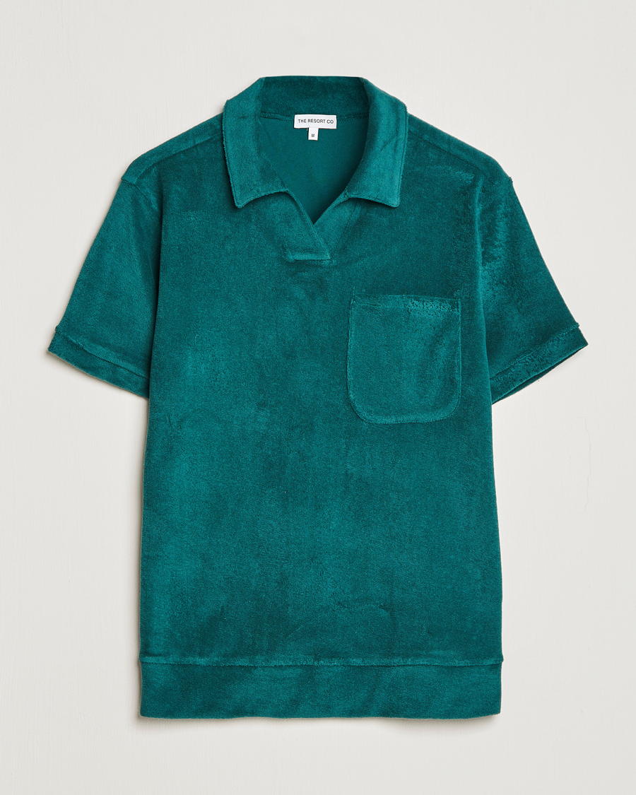 Men | Polo Shirts | The Resort Co | Terry Polo Shirt Emerald Green