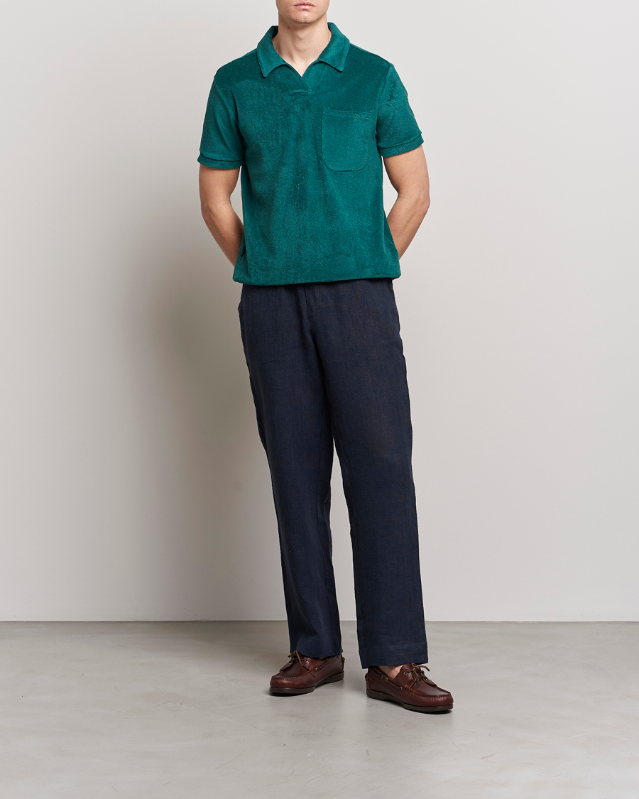 Men | Polo Shirts | The Resort Co | Terry Polo Shirt Emerald Green