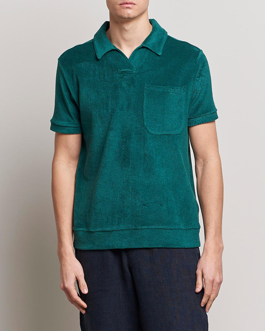 Men | The Resort Co | The Resort Co | Terry Polo Shirt Emerald Green