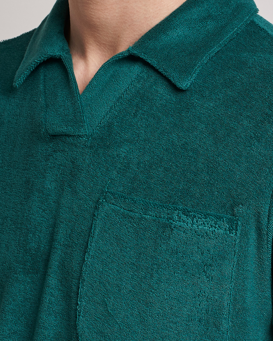 Men | Polo Shirts | The Resort Co | Terry Polo Shirt Emerald Green