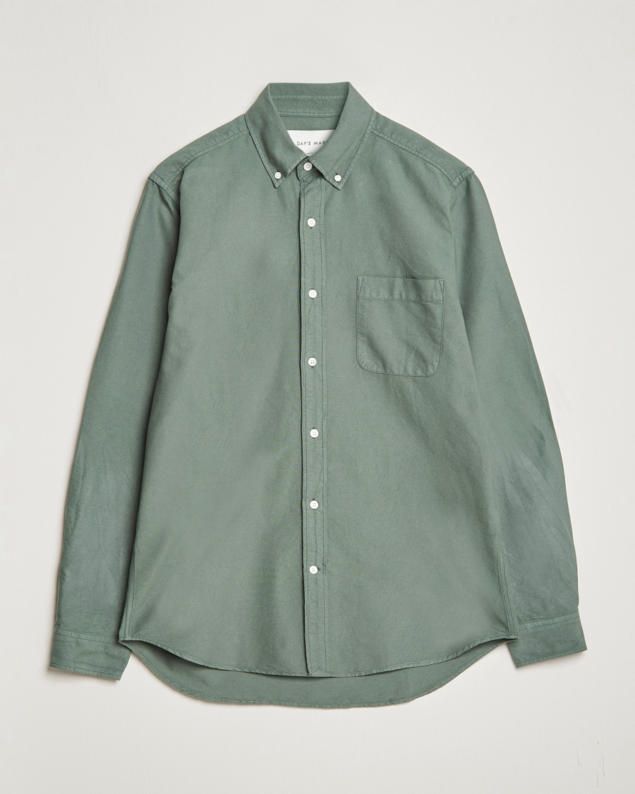 Men | Shirts | A Day's March | Moorgate Dyed Oxford Shirt Dusty Green