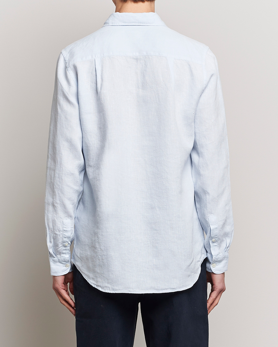 Men | Shirts | A Day's March | Abu Linen Shirt Light Blue
