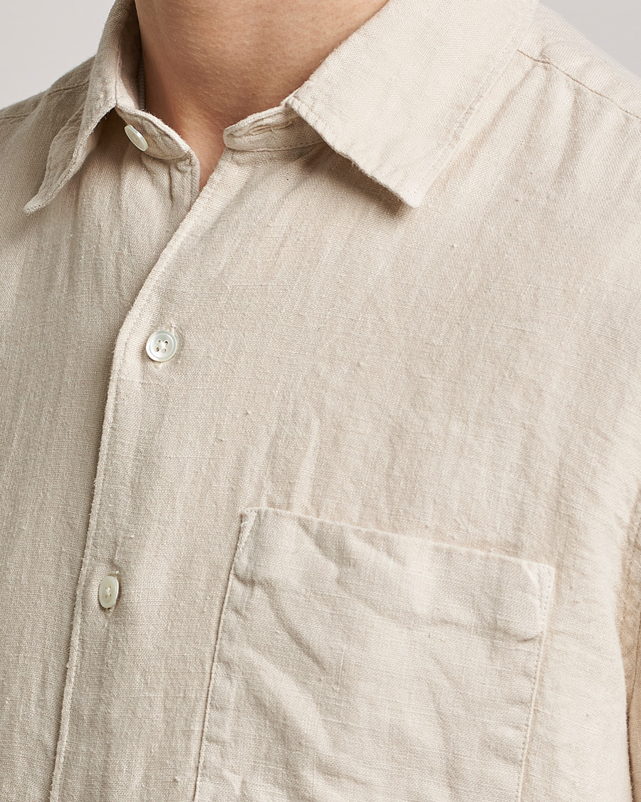 Men | Shirts | A Day's March | Abu Linen Shirt Sand