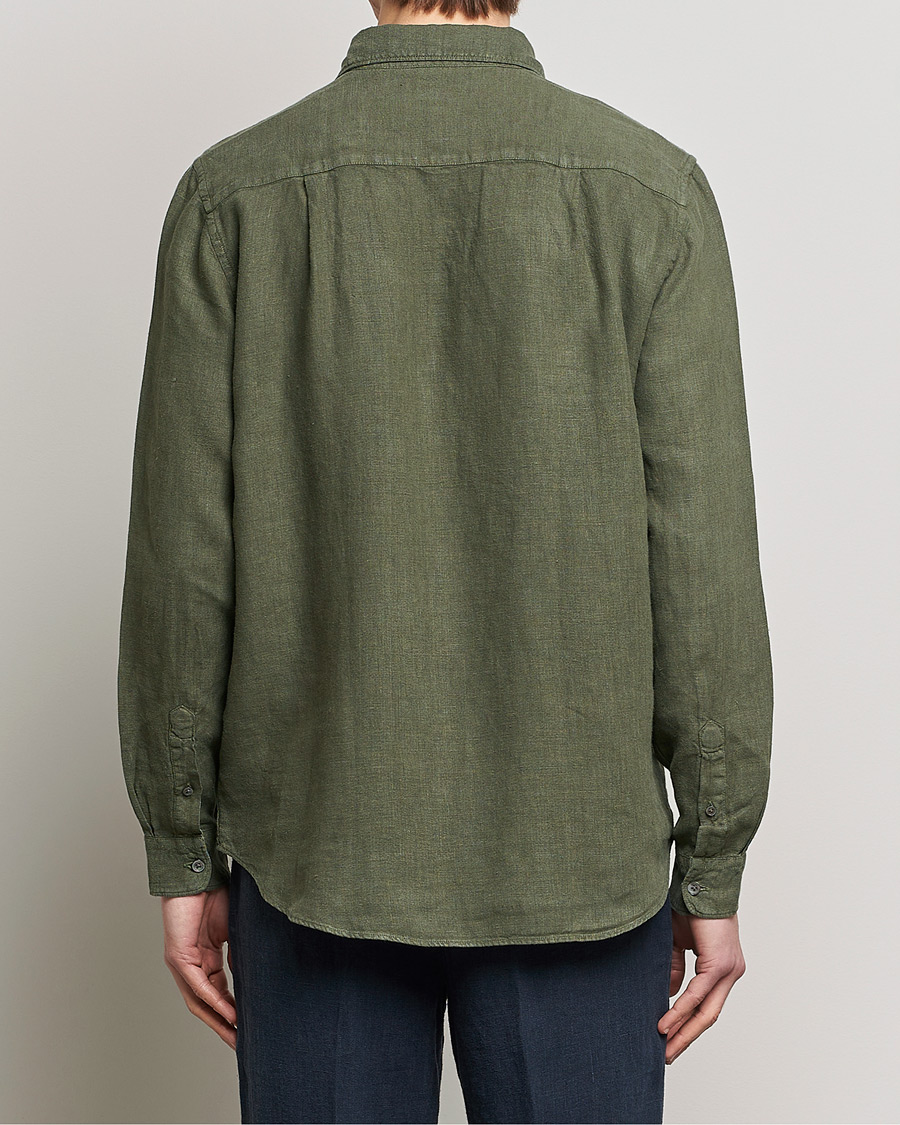 Men | Shirts | A Day's March | Abu Linen Shirt Seaweed