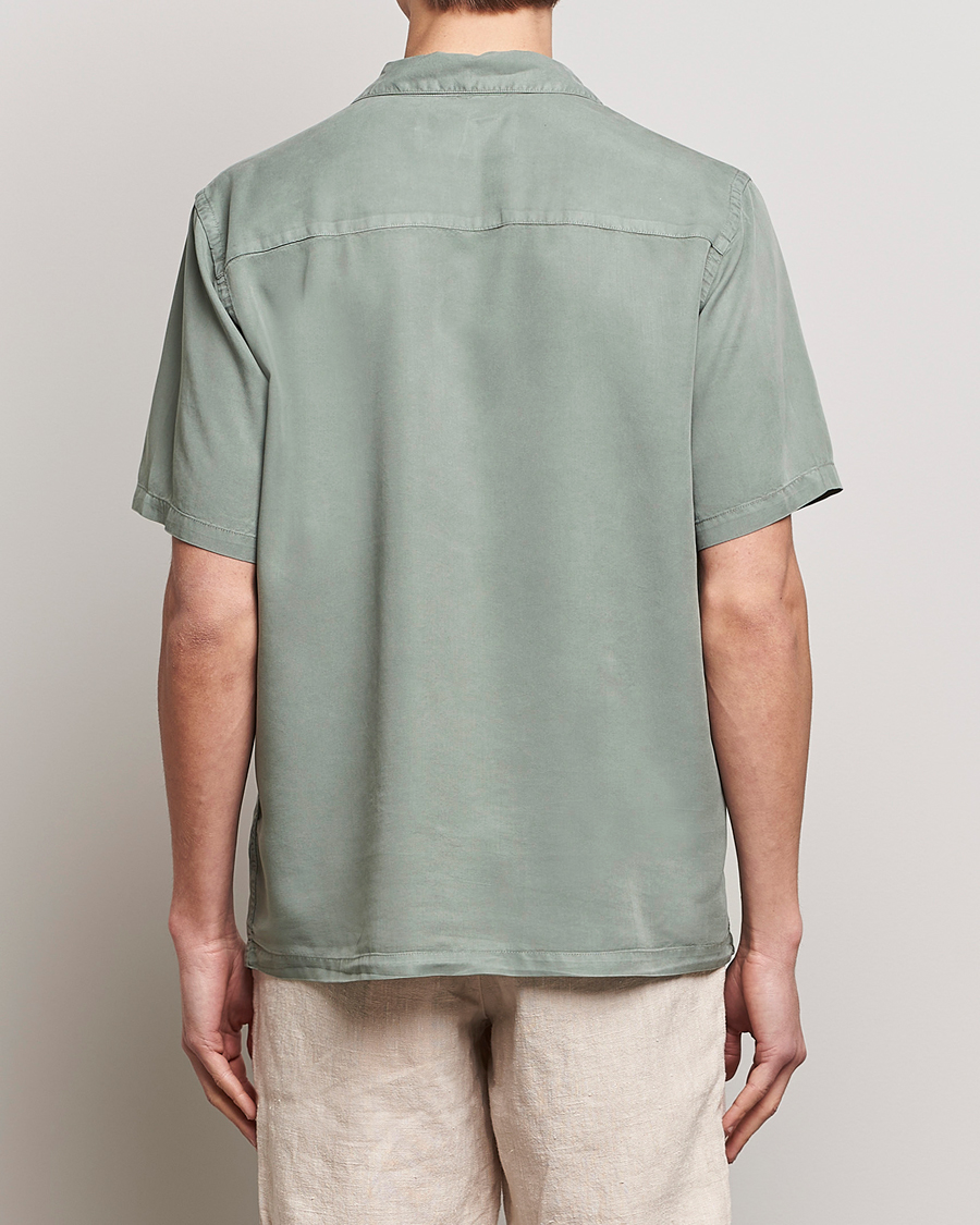 Men | Shirts | A Day's March | Yamu Short Sleeve Tencel Shirt Dusty Green