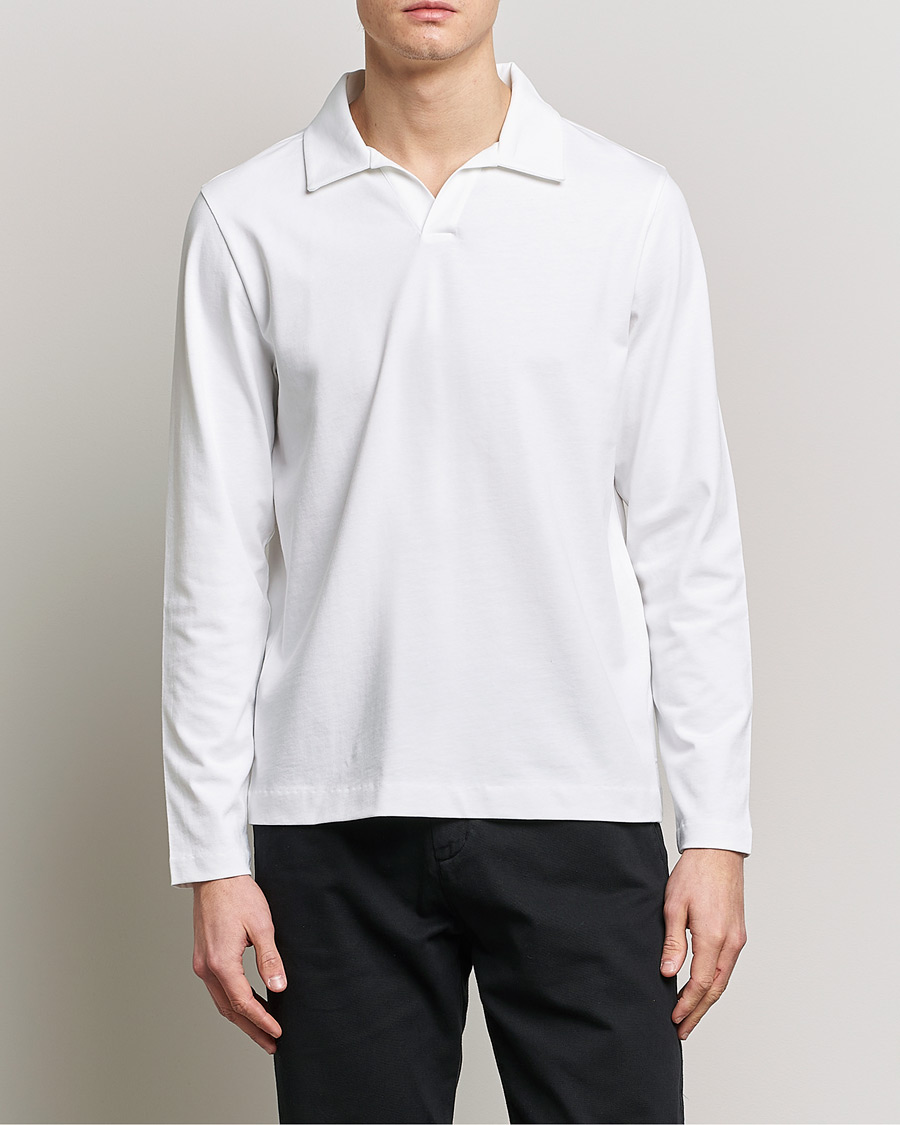 Men | Business & Beyond | A Day's March | Branford Long Sleeve Jersey Polo Off White