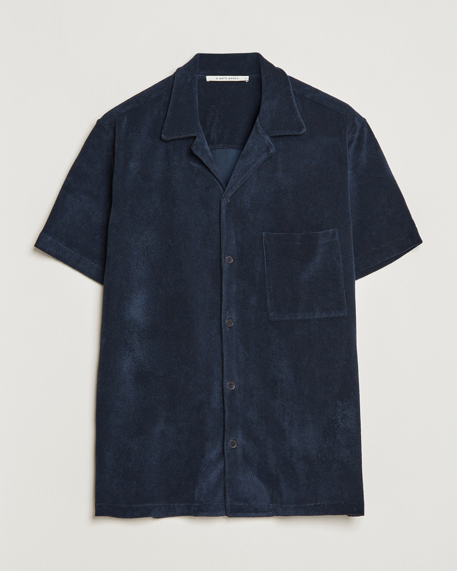 Men | The Terry Collection | A Day's March | Yamu Short Sleeve Terry Shirt Navy