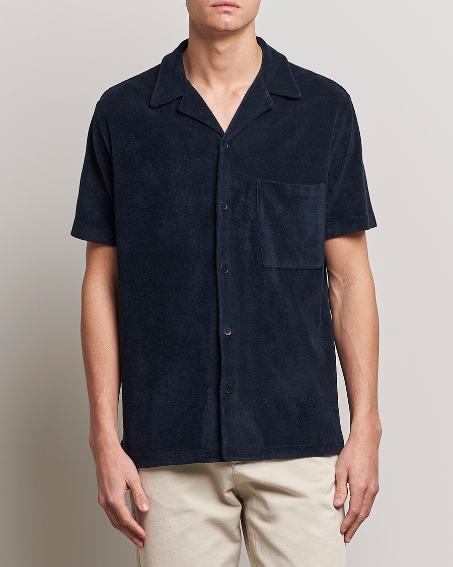 Men | Casual | A Day's March | Yamu Short Sleeve Terry Shirt Navy