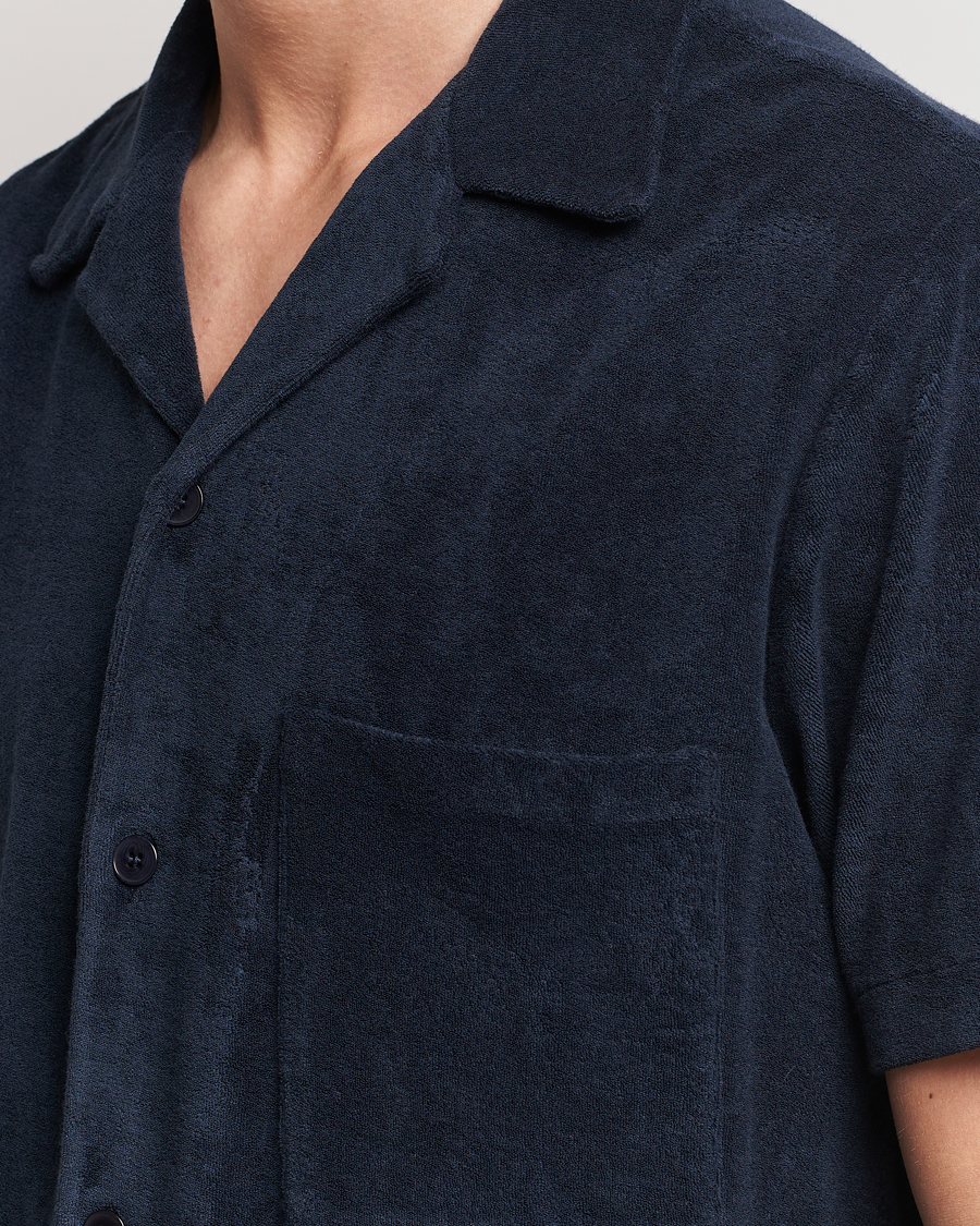 Men | Shirts | A Day's March | Yamu Short Sleeve Terry Shirt Navy