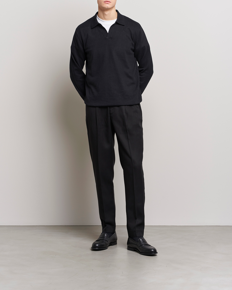 Men | Trousers | A Day's March | Smart Trouser Tencel Black