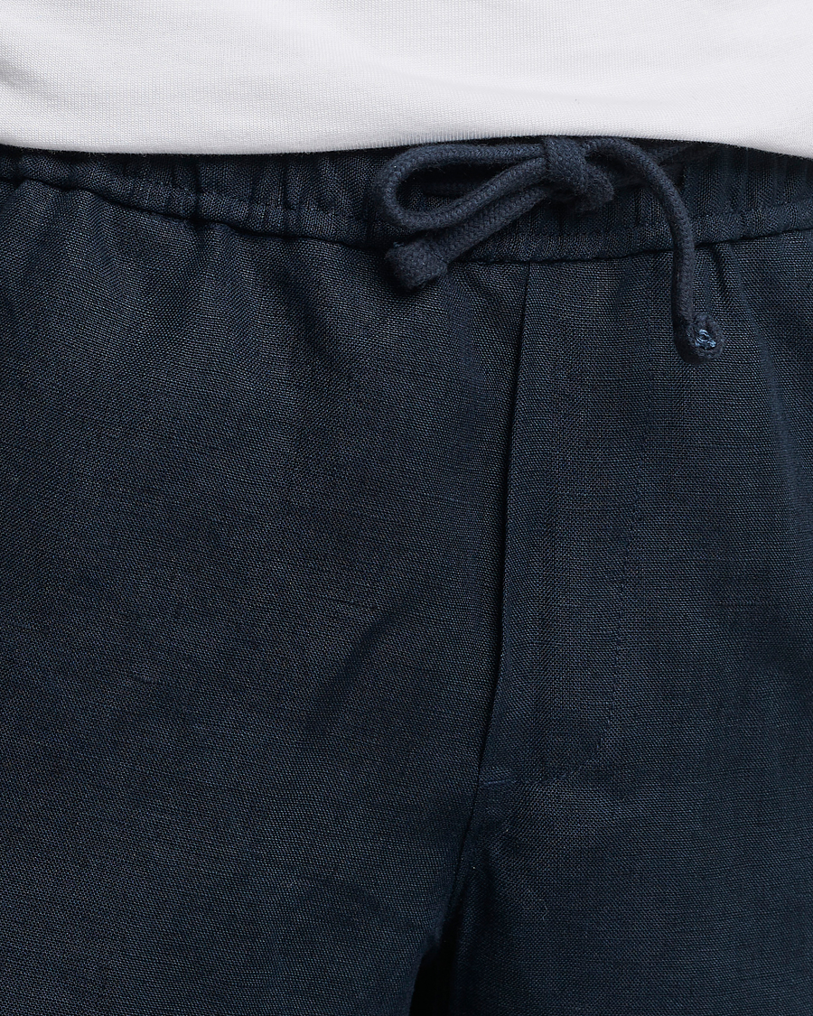 Men | Shorts | A Day's March | Ipu Drawstring Linen Shorts Navy