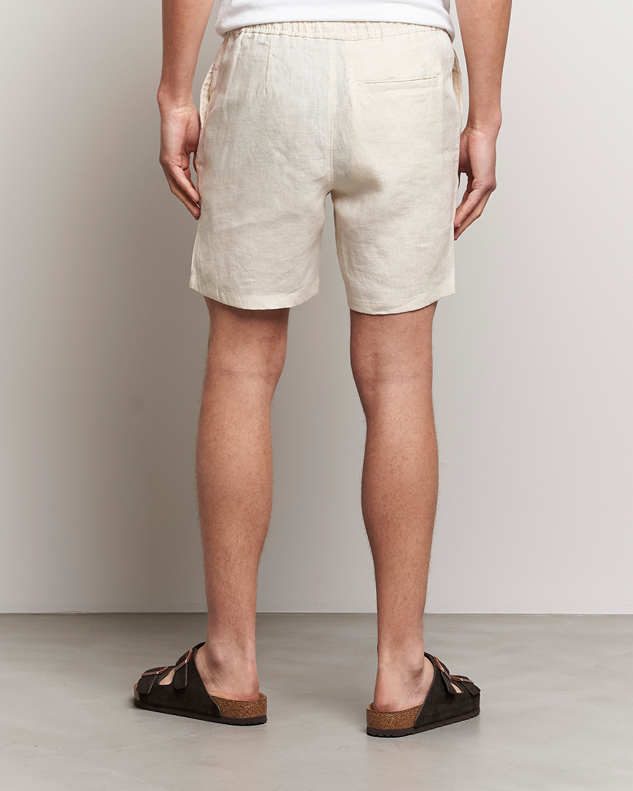 Men | Shorts | A Day's March | Ipu Drawstring Linen Shorts Oyster