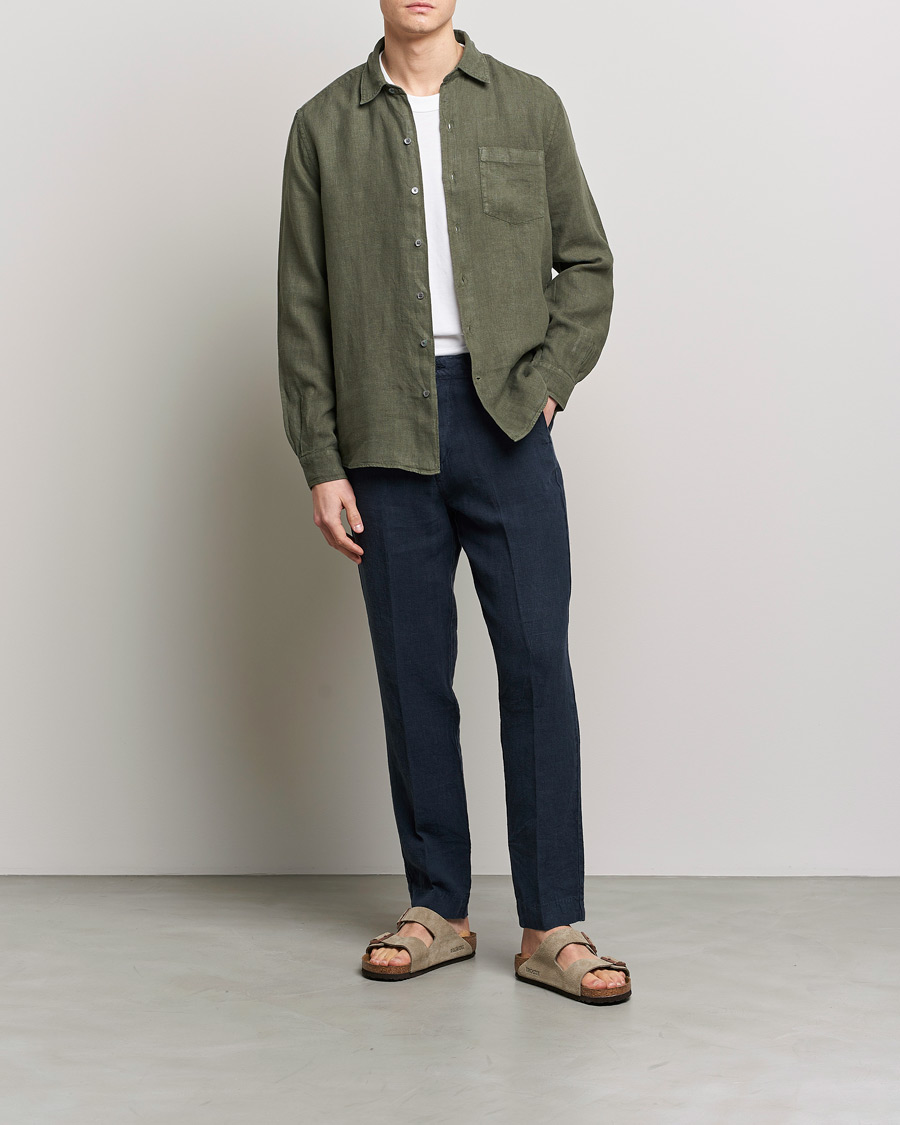 Men | Trousers | A Day's March | Madu Linen Trouser Navy
