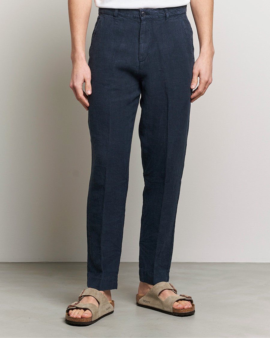 Men | A Day's March | A Day's March | Madu Linen Trouser Navy