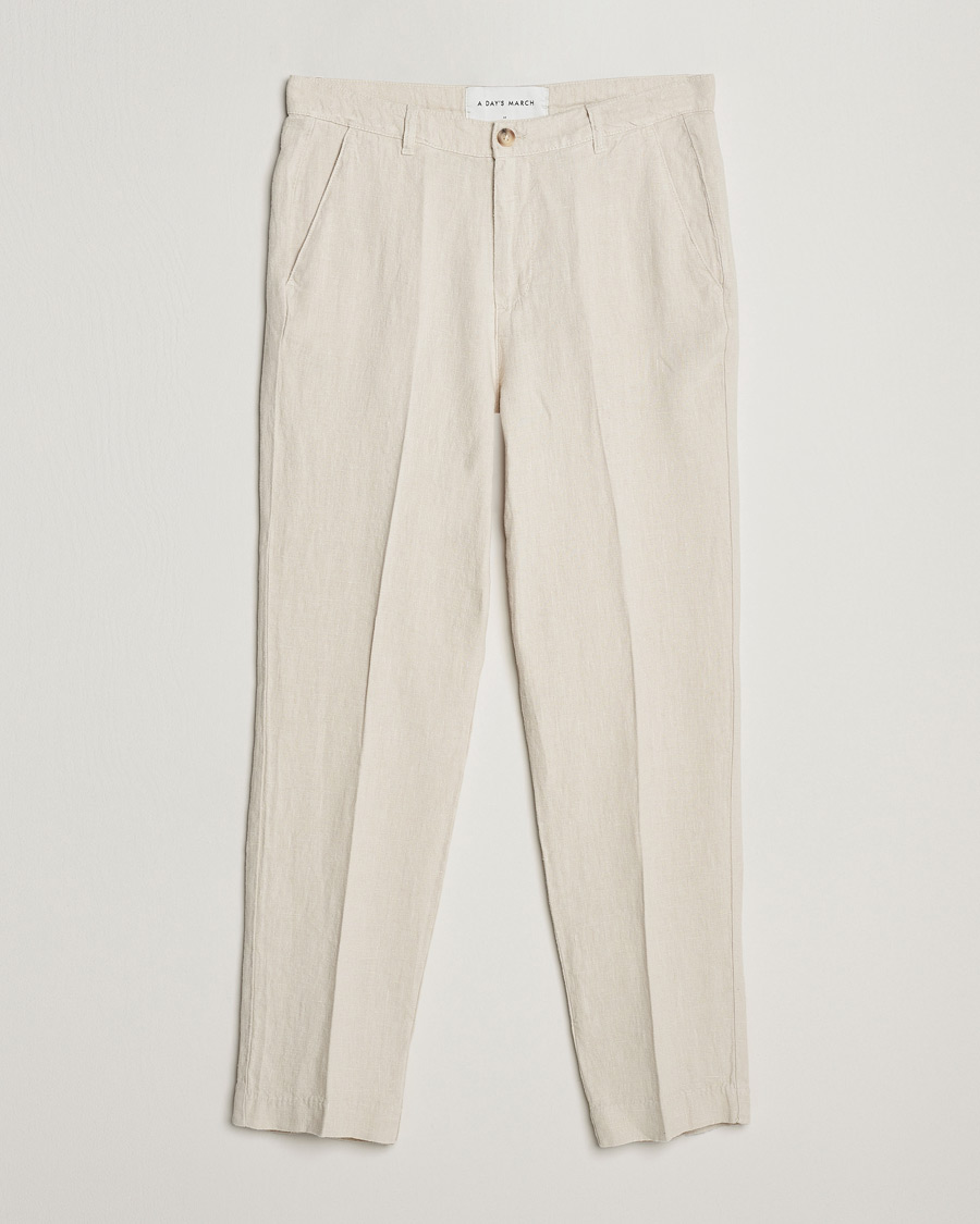 Men | Trousers | A Day's March | Madu Linen Trouser Oyster