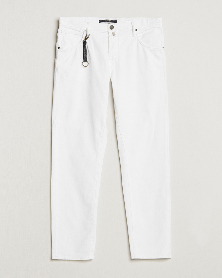 Incotex Cotton Stretch 5-Pocket Pants White at CareOfCarl.com