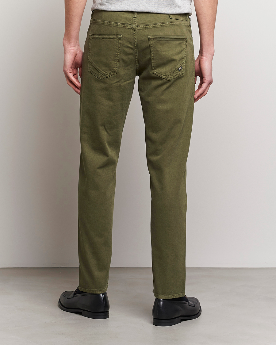 Men | Trousers | Incotex | Cotton Stretch 5-Pocket Pants Military Green
