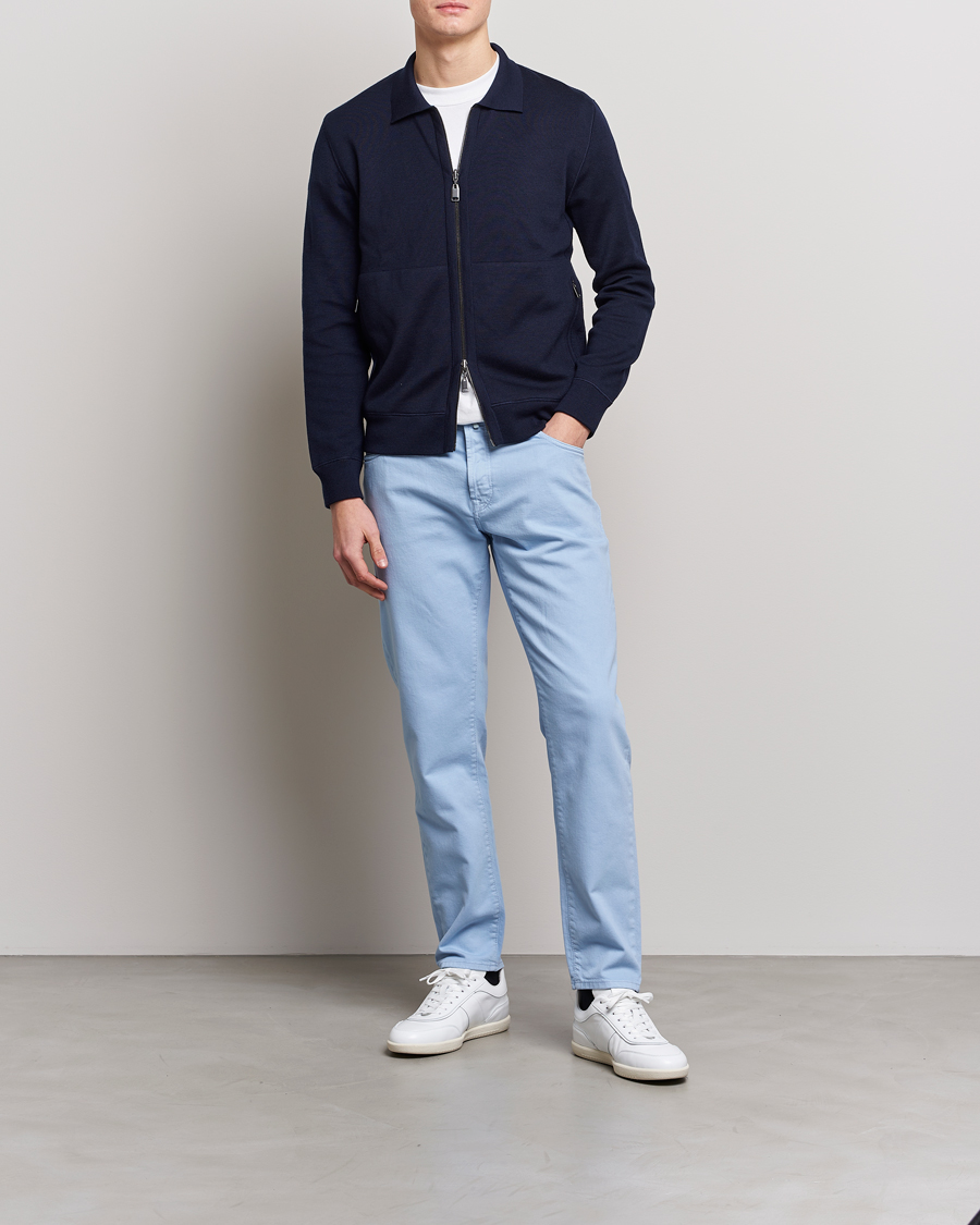 Men | Trousers | Incotex | Cotton Stretch 5-Pocket Pants Light Blue