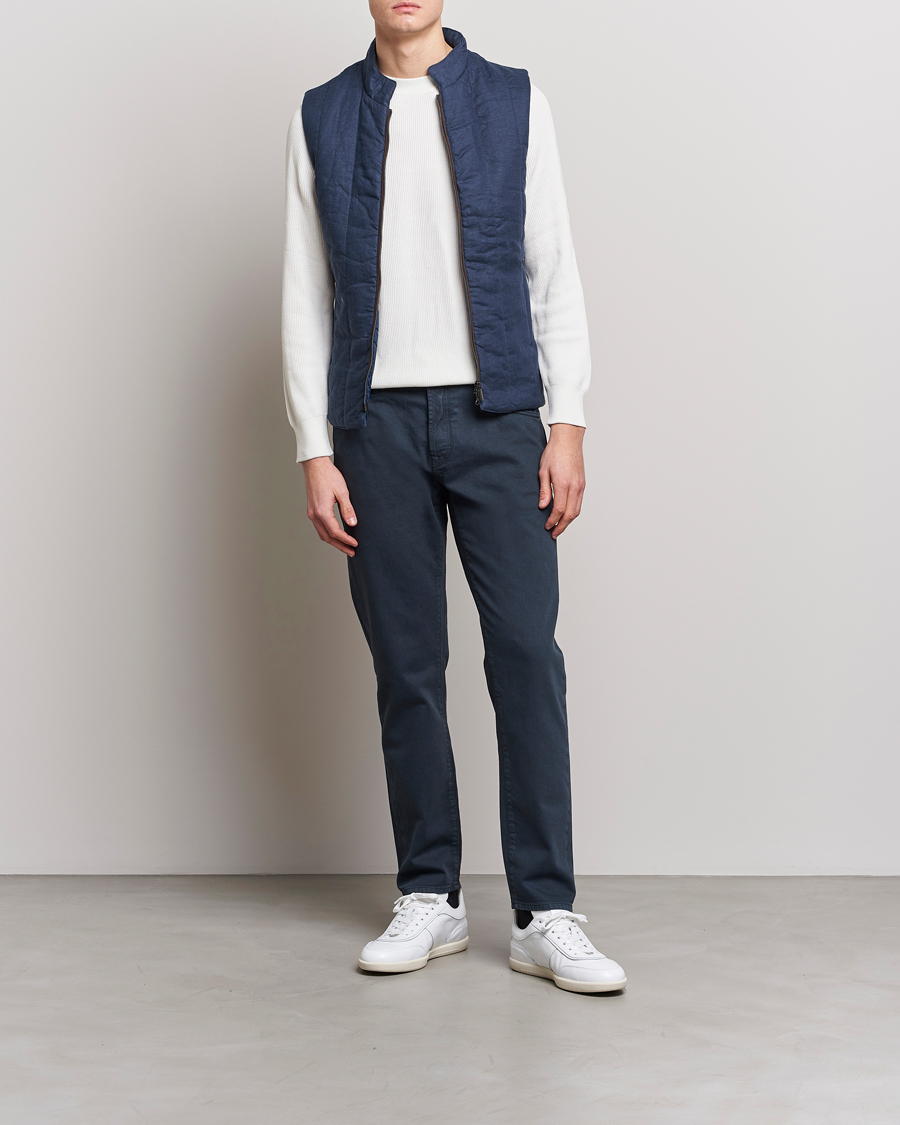 Men | Trousers | Incotex | Cotton Stretch 5-Pocket Pants Navy