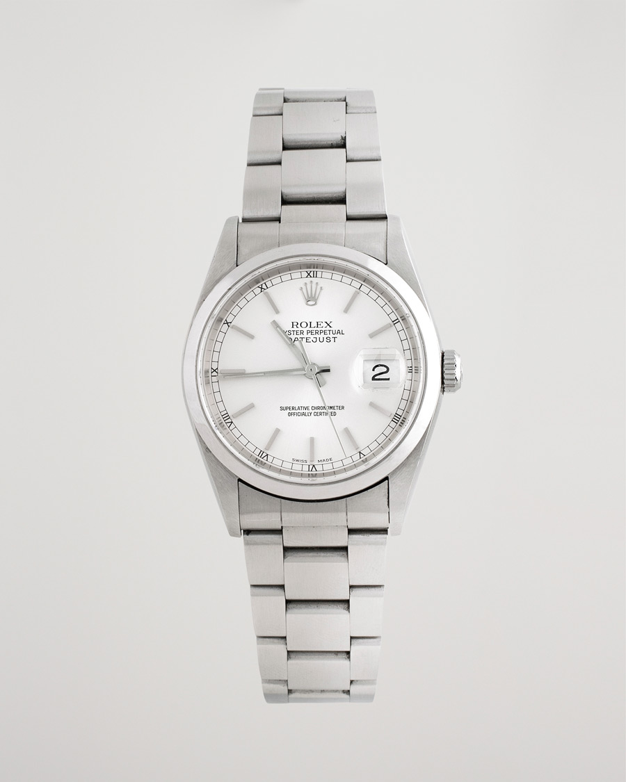 Men | Rolex Pre-Owned Datejust 16200 Oyster Perpetual Steel Silver | Rolex Pre-Owned | Datejust 16200 Oyster Perpetual Steel Silver