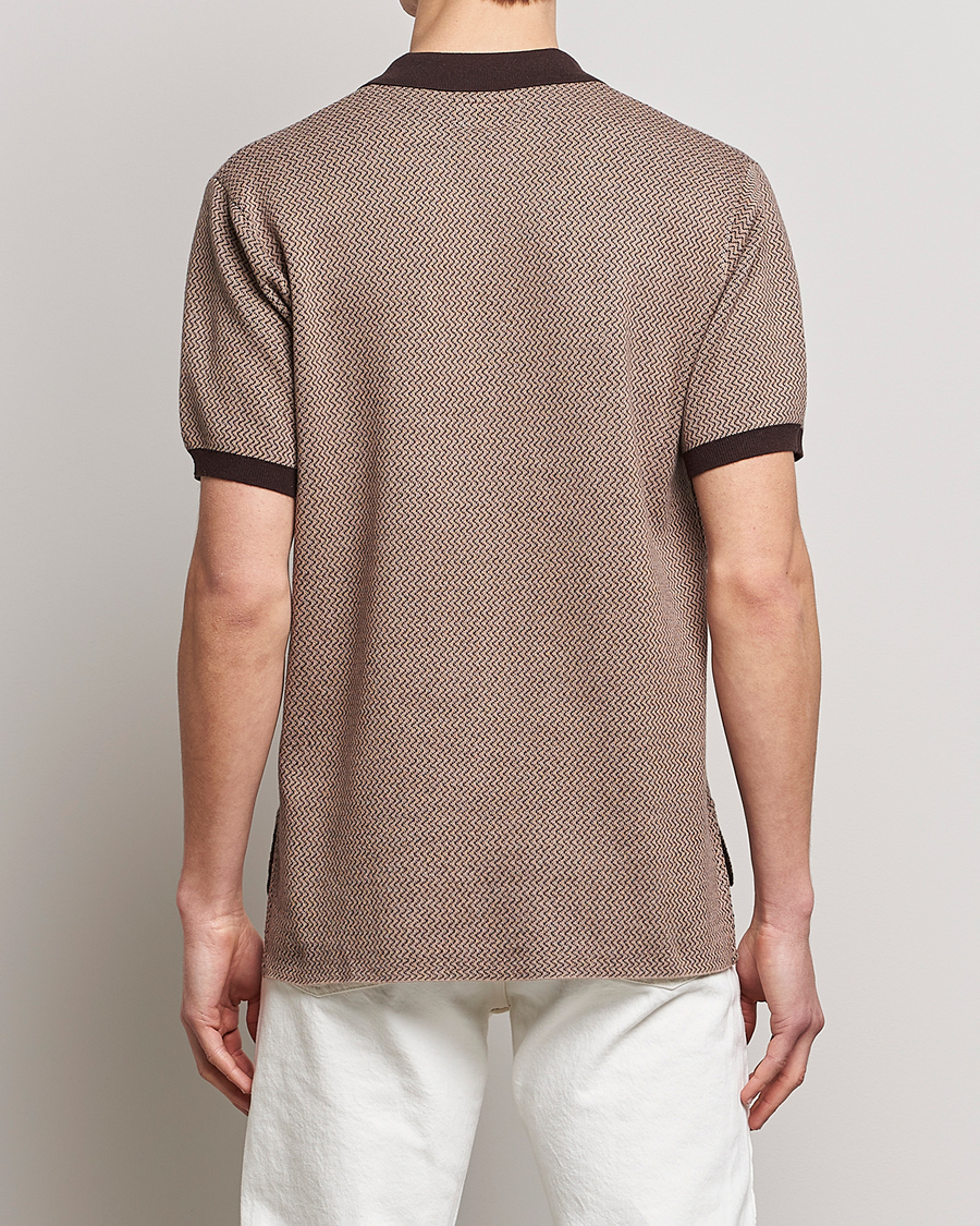 Men | Polo Shirts | BEAMS PLUS | Two-Tone Jacquard Polo Brown