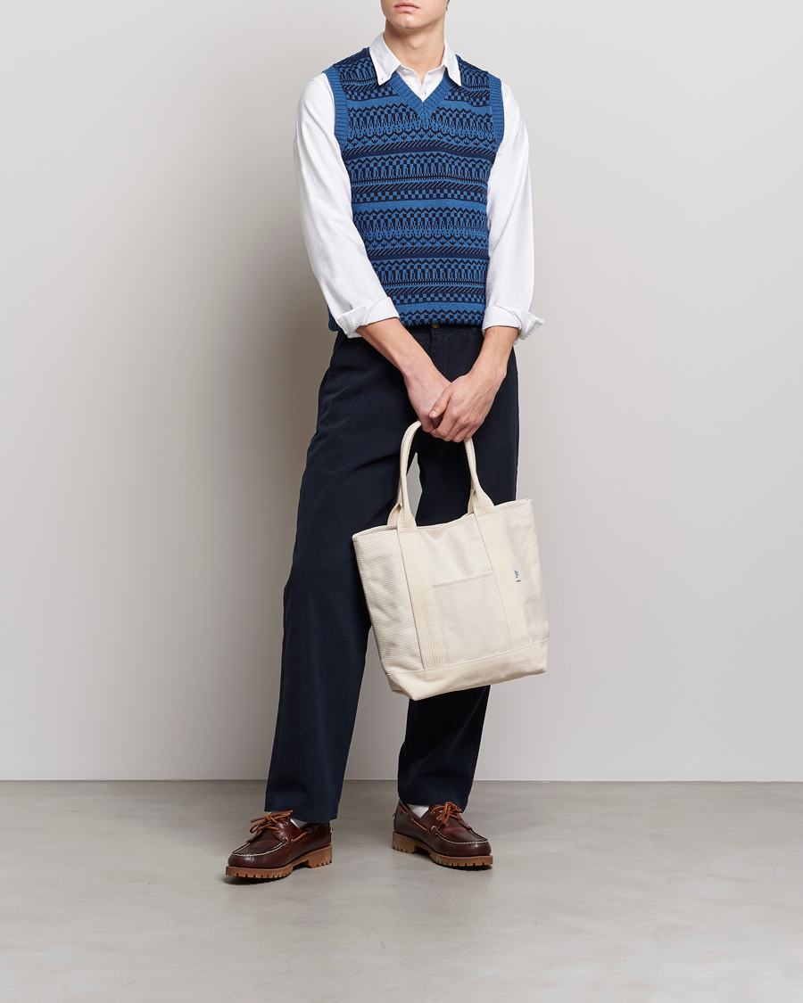Men | Sweaters & Knitwear | BEAMS PLUS | Knit Fairisle Vest Navy