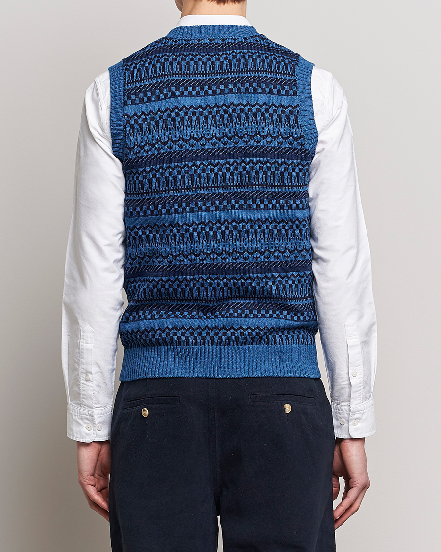 Men | Sweaters & Knitwear | BEAMS PLUS | Knit Fairisle Vest Navy