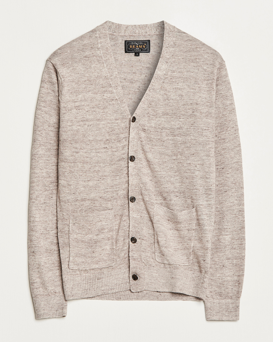 Men | Sweaters & Knitwear | BEAMS PLUS | Linen Cardigan Beige