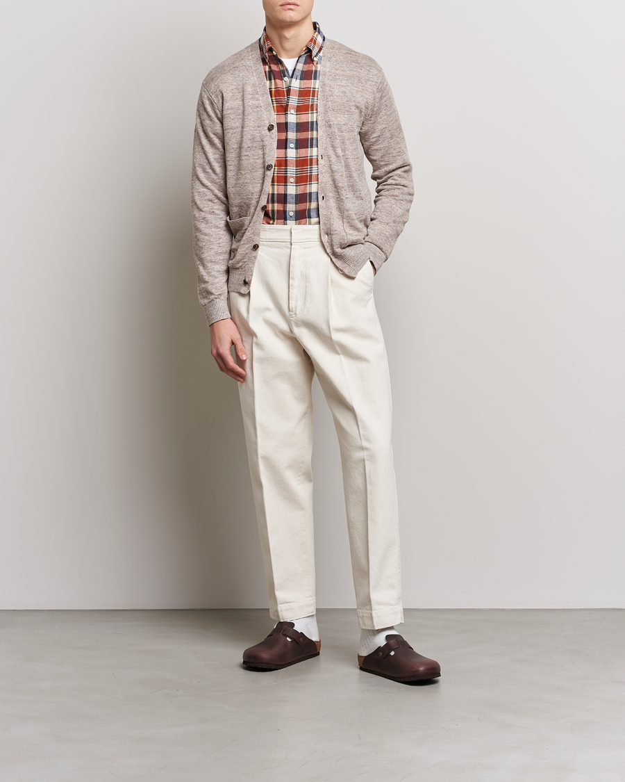 Men | Sweaters & Knitwear | BEAMS PLUS | Linen Cardigan Beige