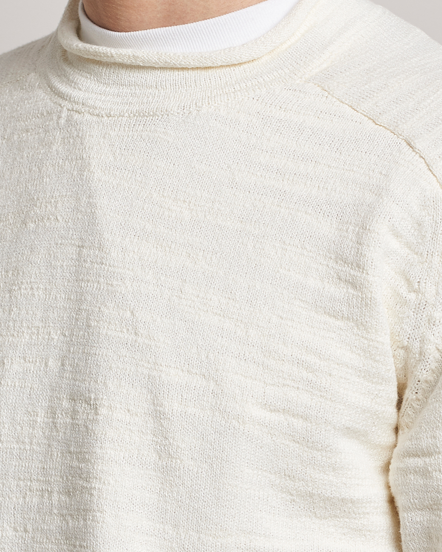 Men | Sweaters & Knitwear | BEAMS PLUS | Linen Crew Neck Sweater White
